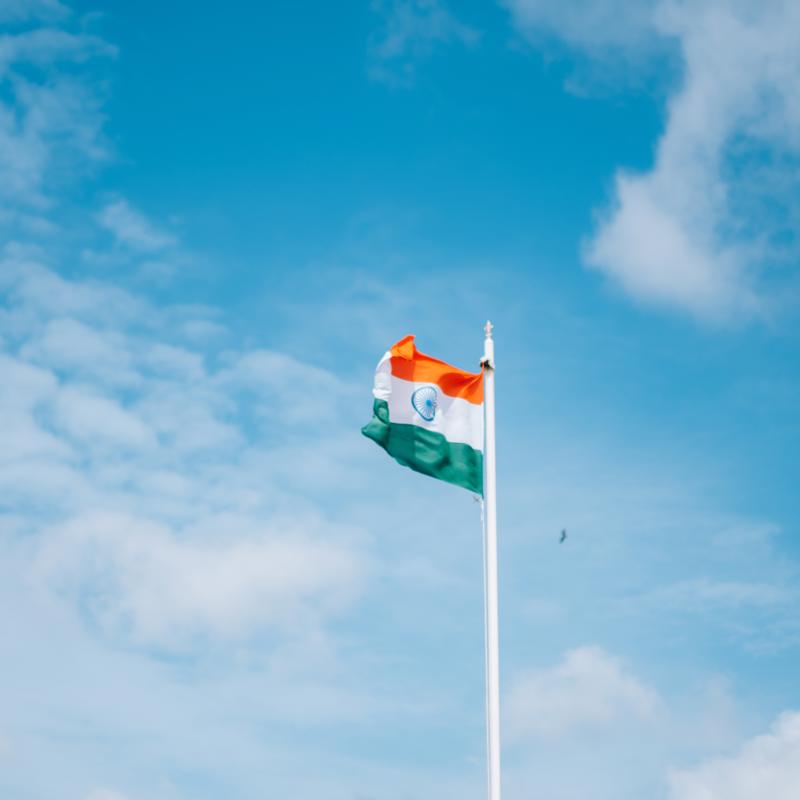a flag on a pole