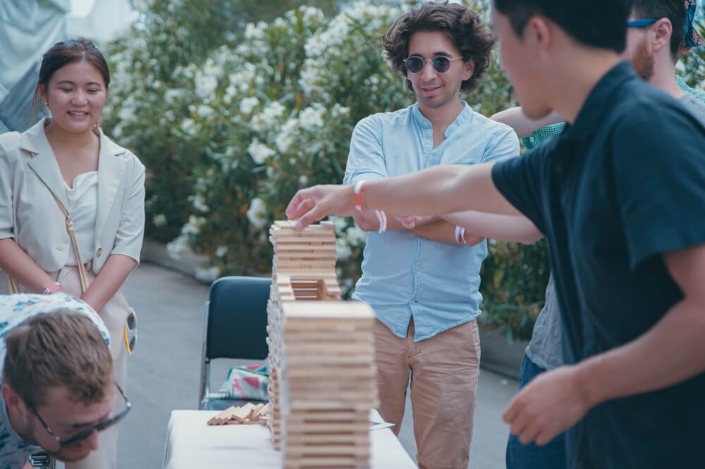 a group of men playing a game