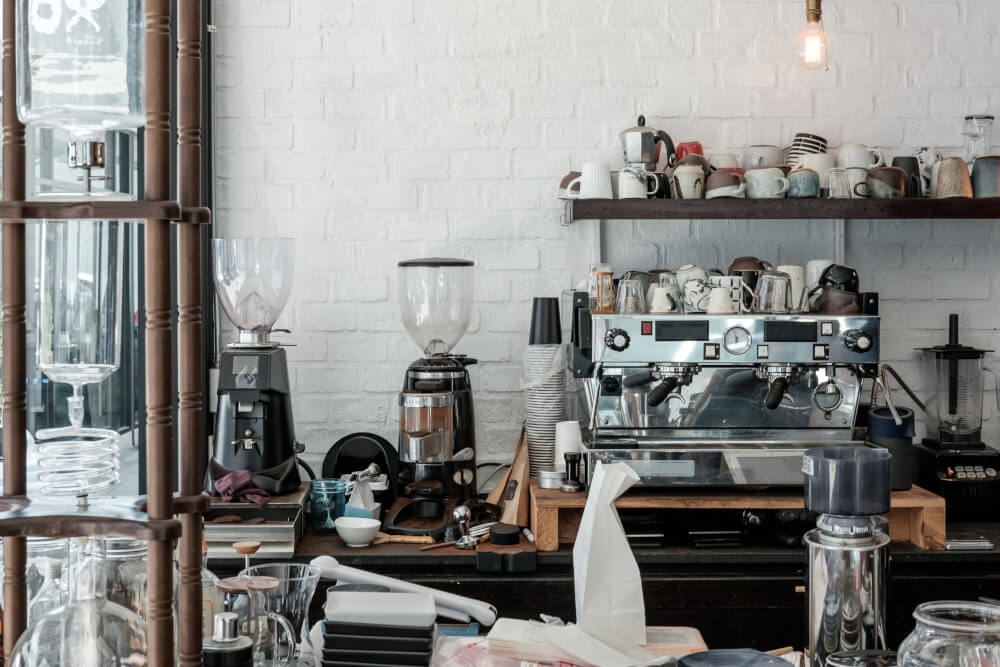 a coffee machine and other coffee equipment