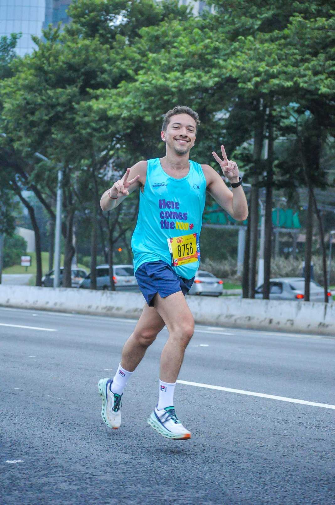 a man running in a race