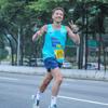 a man running in a race