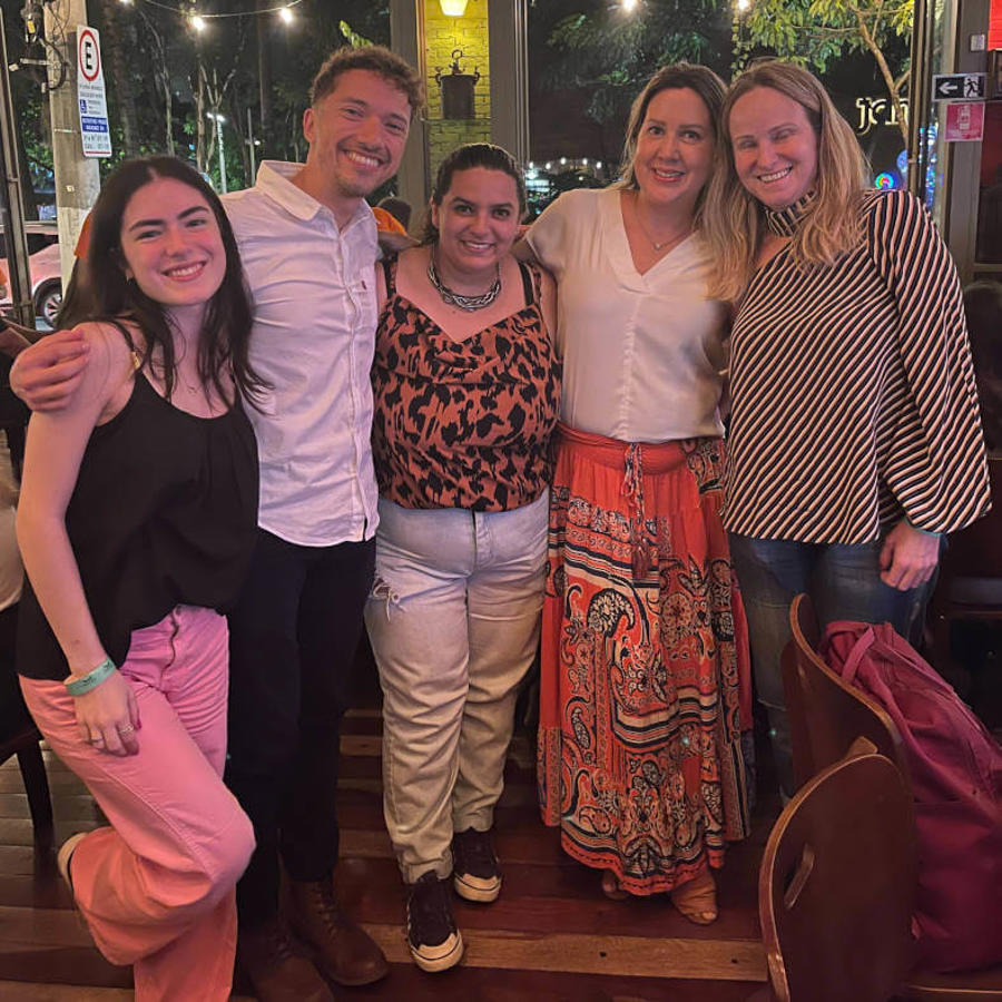 a group of people posing for a photo