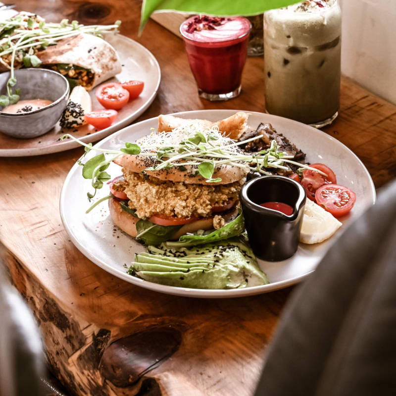 a plate of food on a table