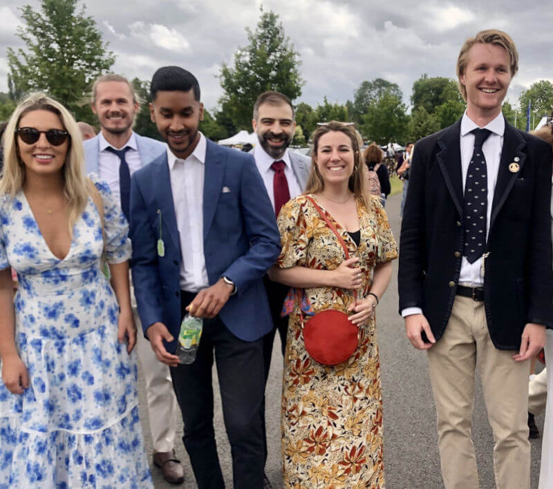 a group of people posing for a photo