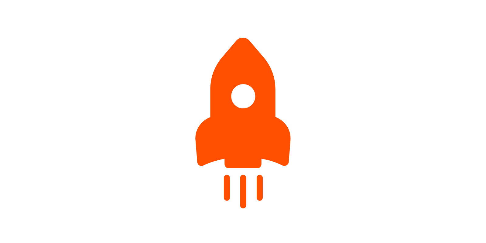 a red rocket with a white circle