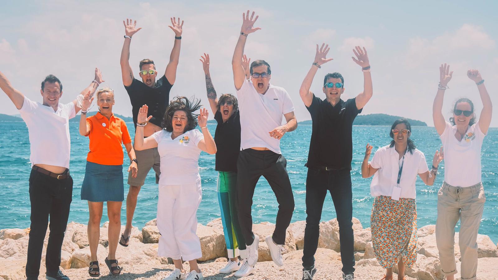 a group of people posing for a picture