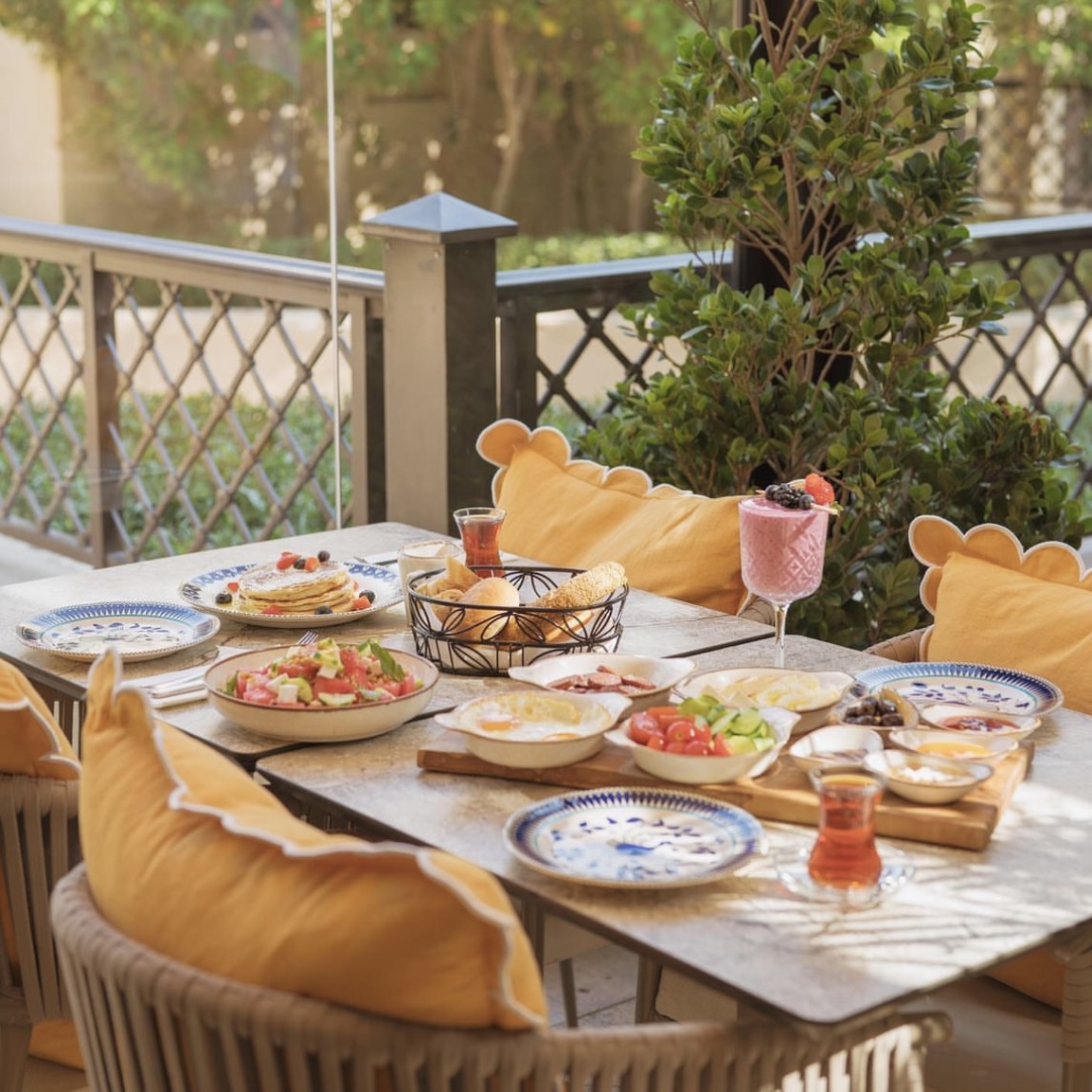 a table with food on it