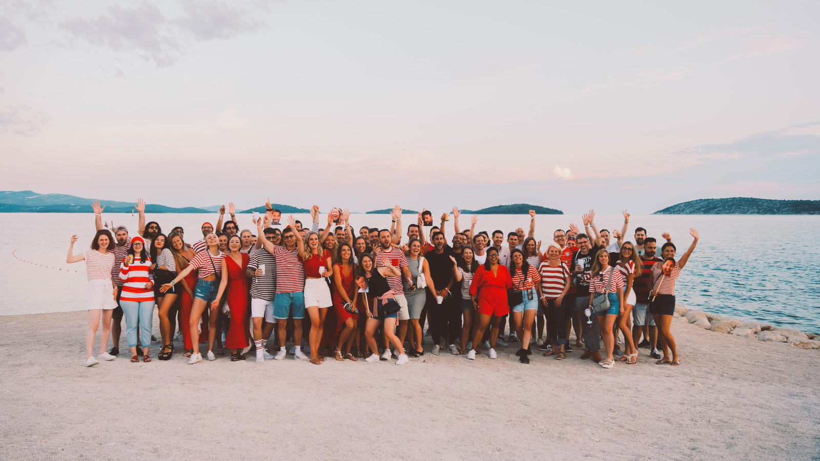 a group of people posing for a photo