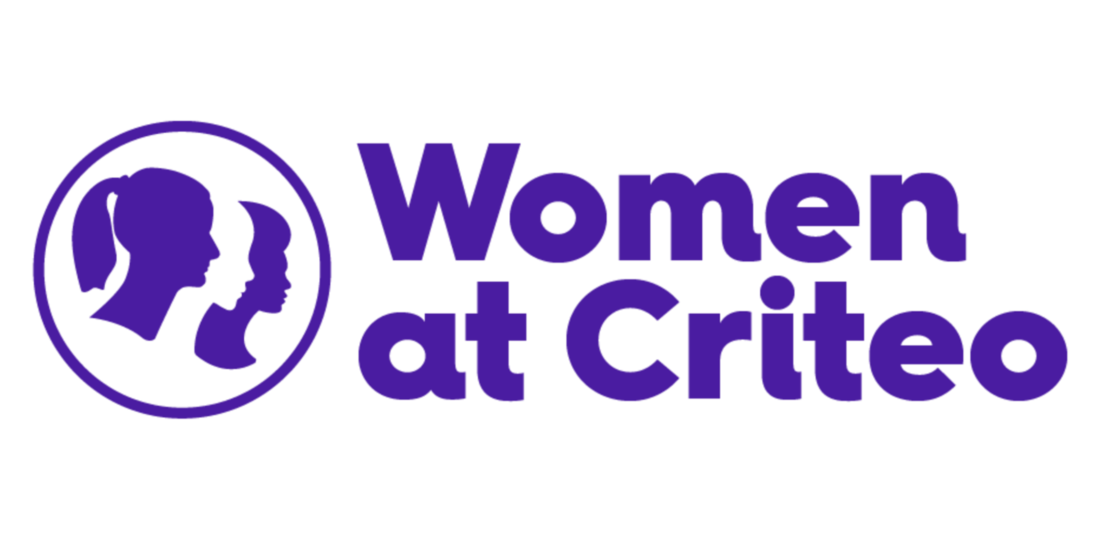 a purple logo with text