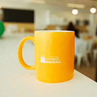 a yellow mug on a table