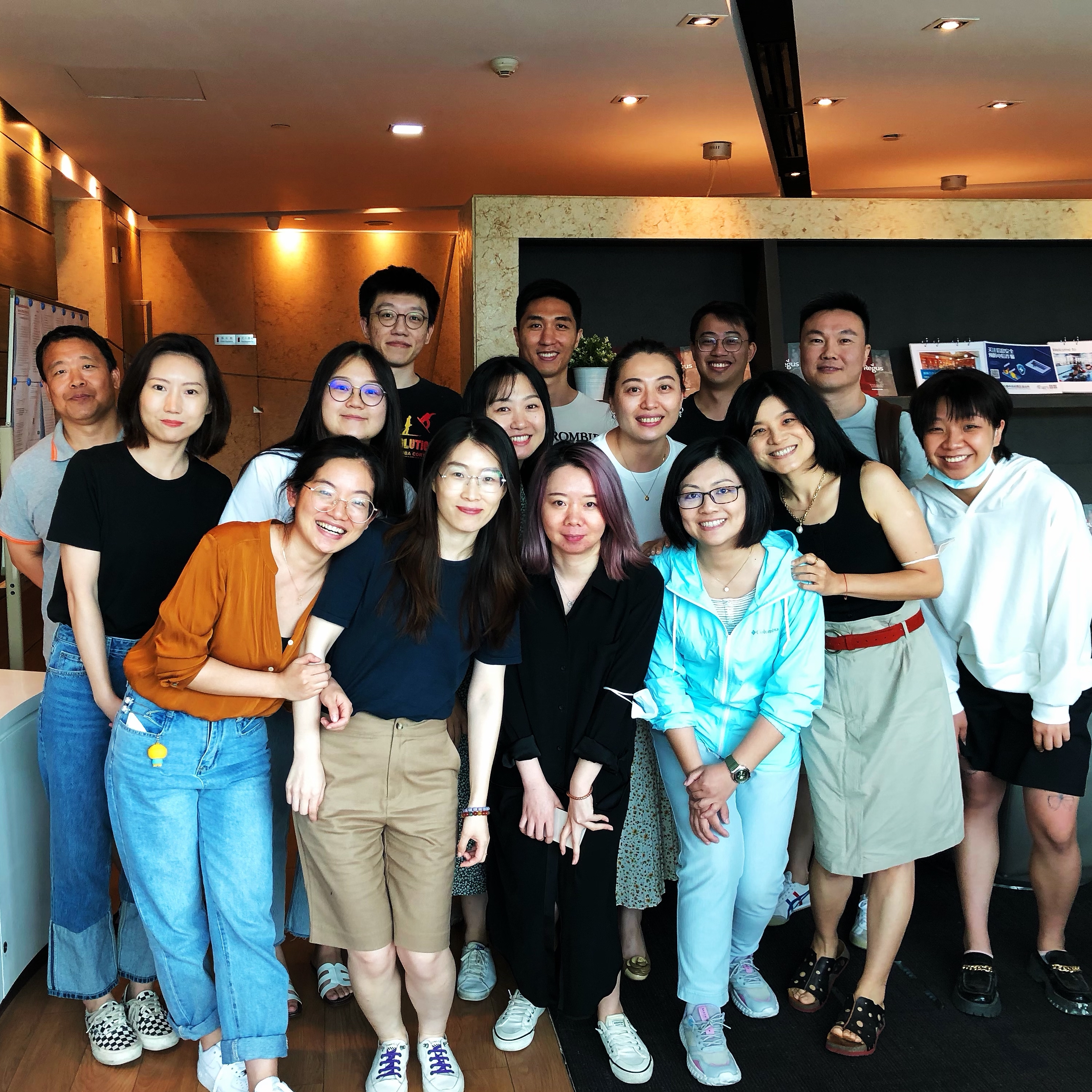 a group of people posing for a photo