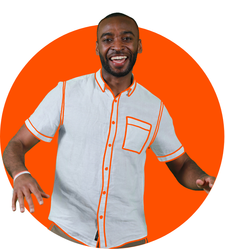a man in a white shirt