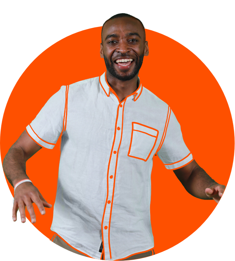 a man in a white shirt