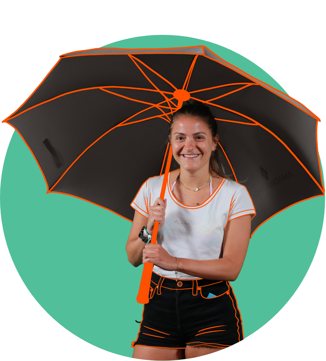 a woman holding an umbrella