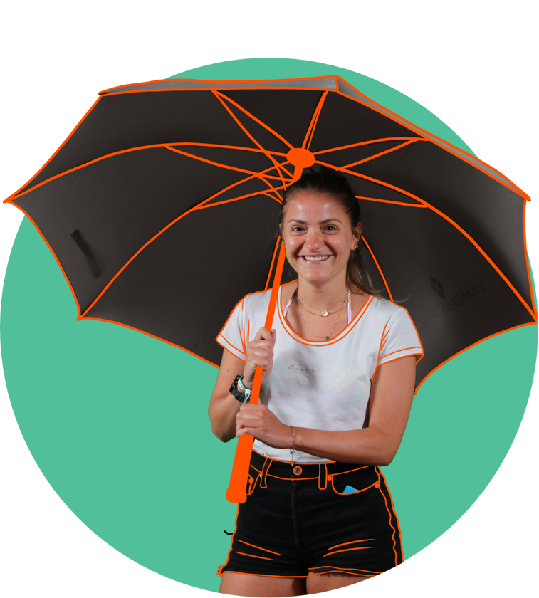 a woman holding an umbrella