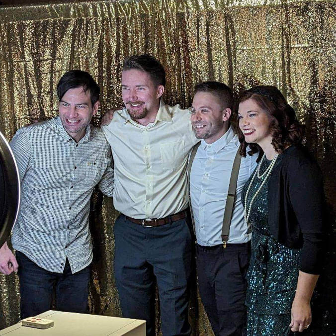 a group of people posing for a photo
