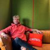 a man sitting on a couch