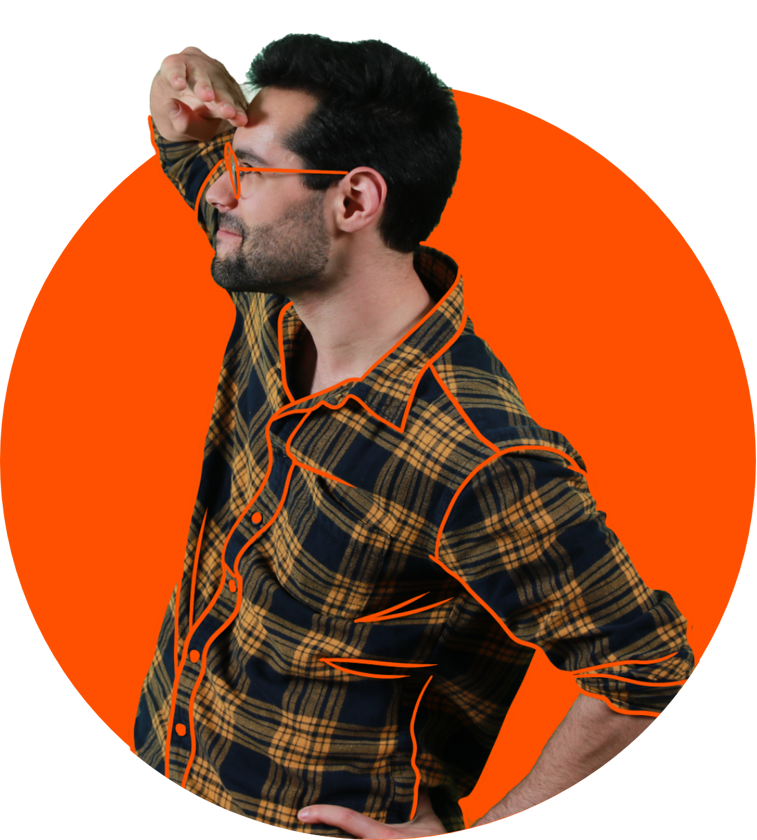a man with his hand on his hip