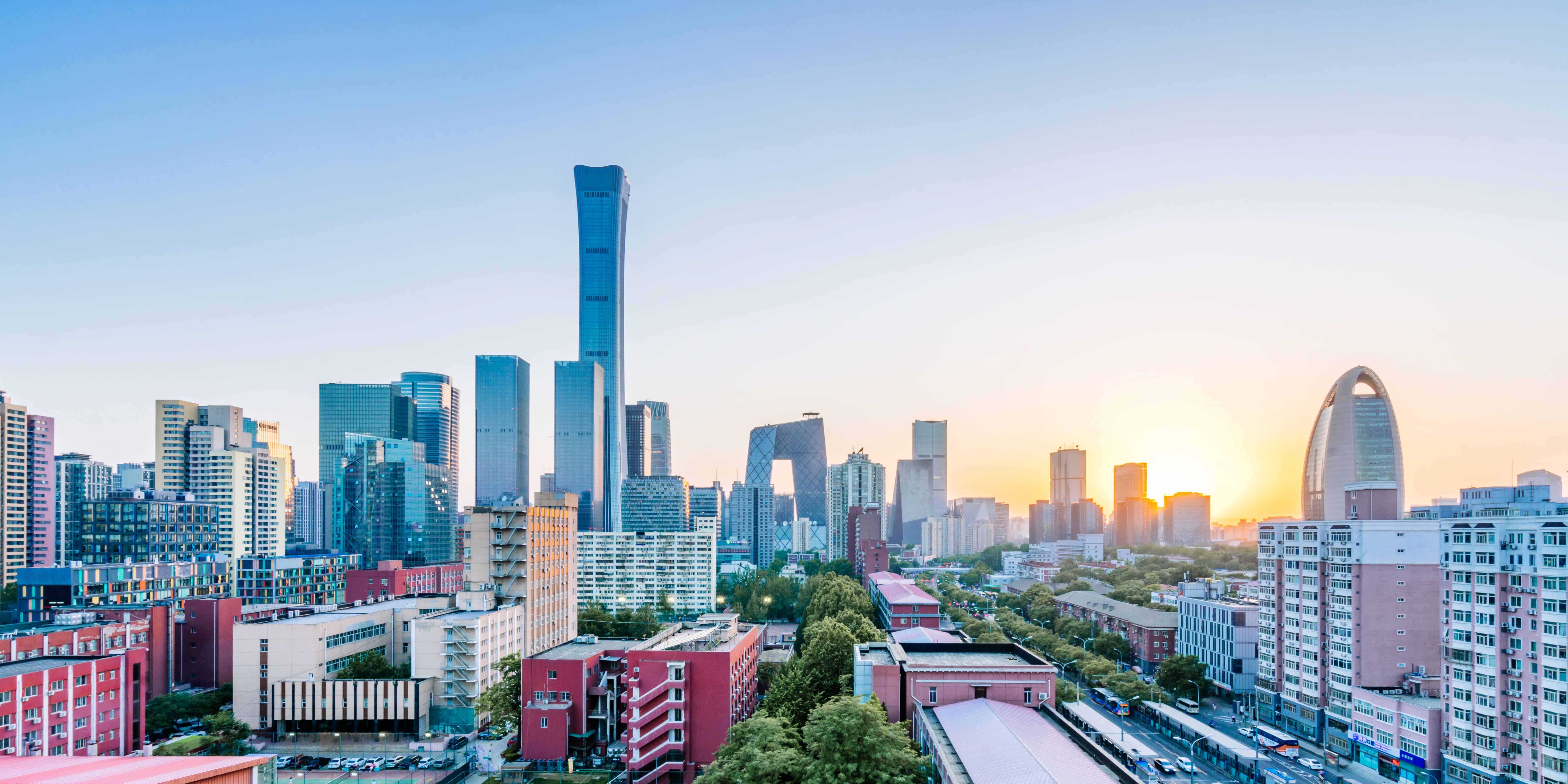 a city with many tall buildings